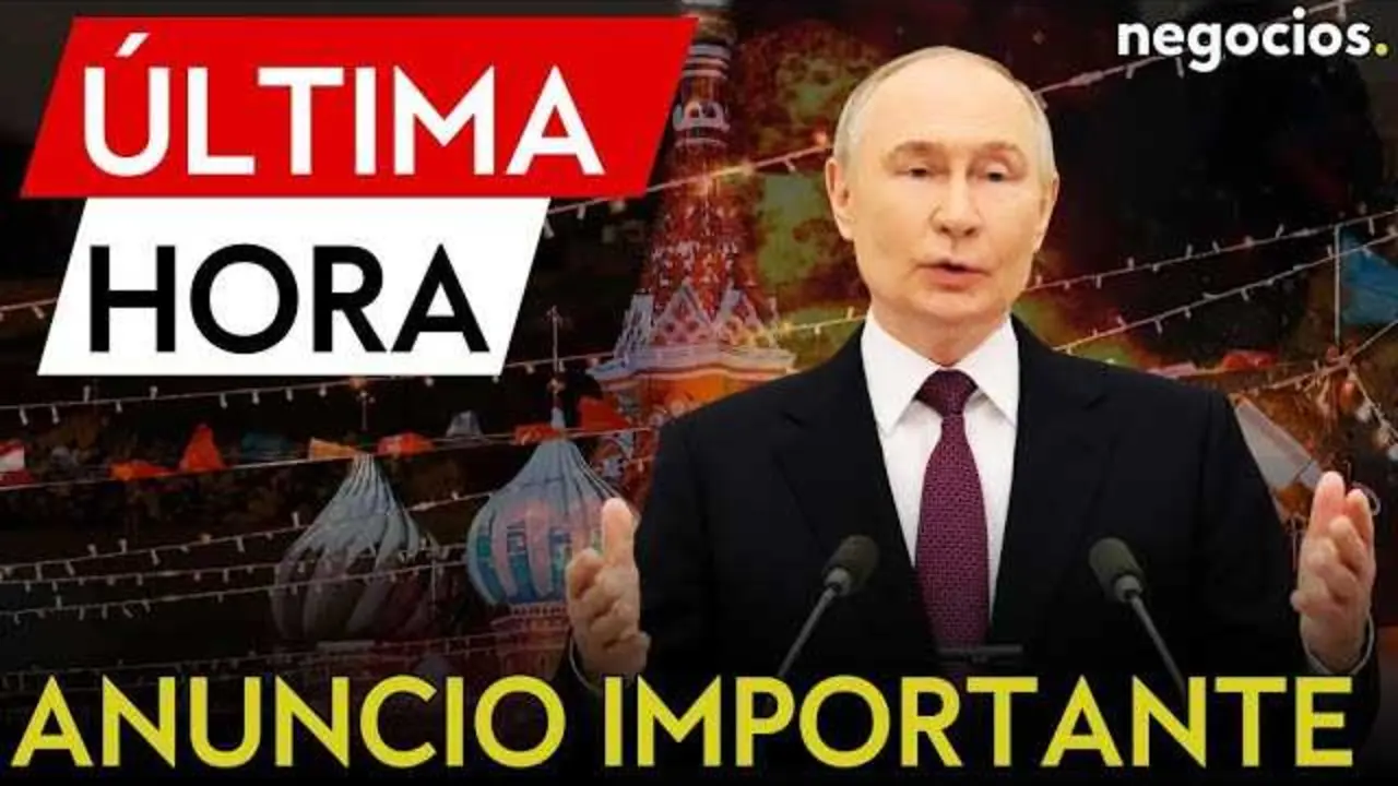 Captura del vídeo de Negocios TV donde se anuncia la convocatoria urgente del Consejo de Seguridad por parte de Vladimir Putin.<br>                        <br>                        <br>                        <br>                      