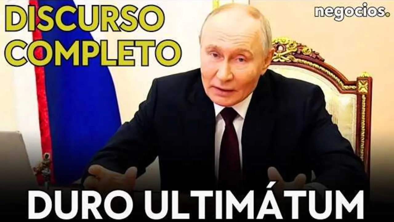 Captura del vídeo con Vladimir Putin durante su discurso sobre la situación en Kupiansk y mensaje a Zelensky y Trump.<br>                        <br>                        <br>                        <br>                      