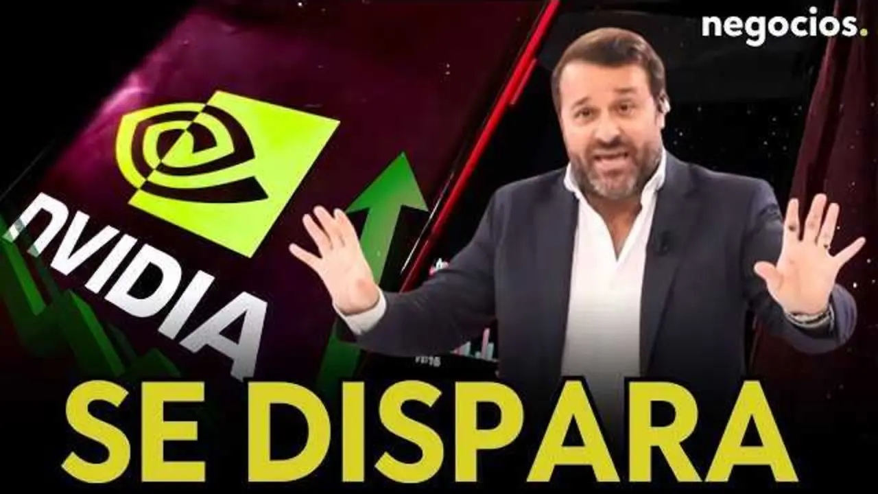 Gráfica de aumento del precio de las acciones de Nvidia con fondo tecnológico y referencias a inteligencia artificial.<br>                        <br>                        <br>                        <br>                      