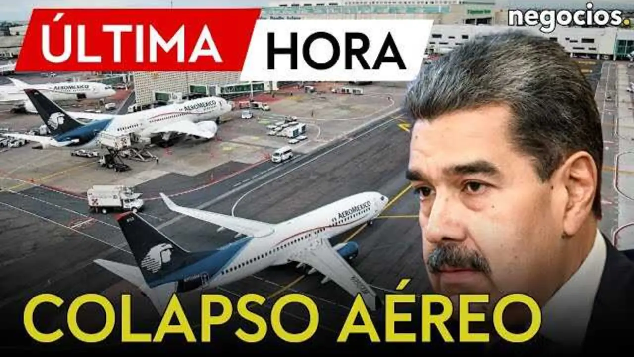 Imagen que muestra un avión detenido en la pista de un aeropuerto venezolano reflejando la paralización del tráfico aéreo.<br>                        <br>                        <br>                        <br>                      