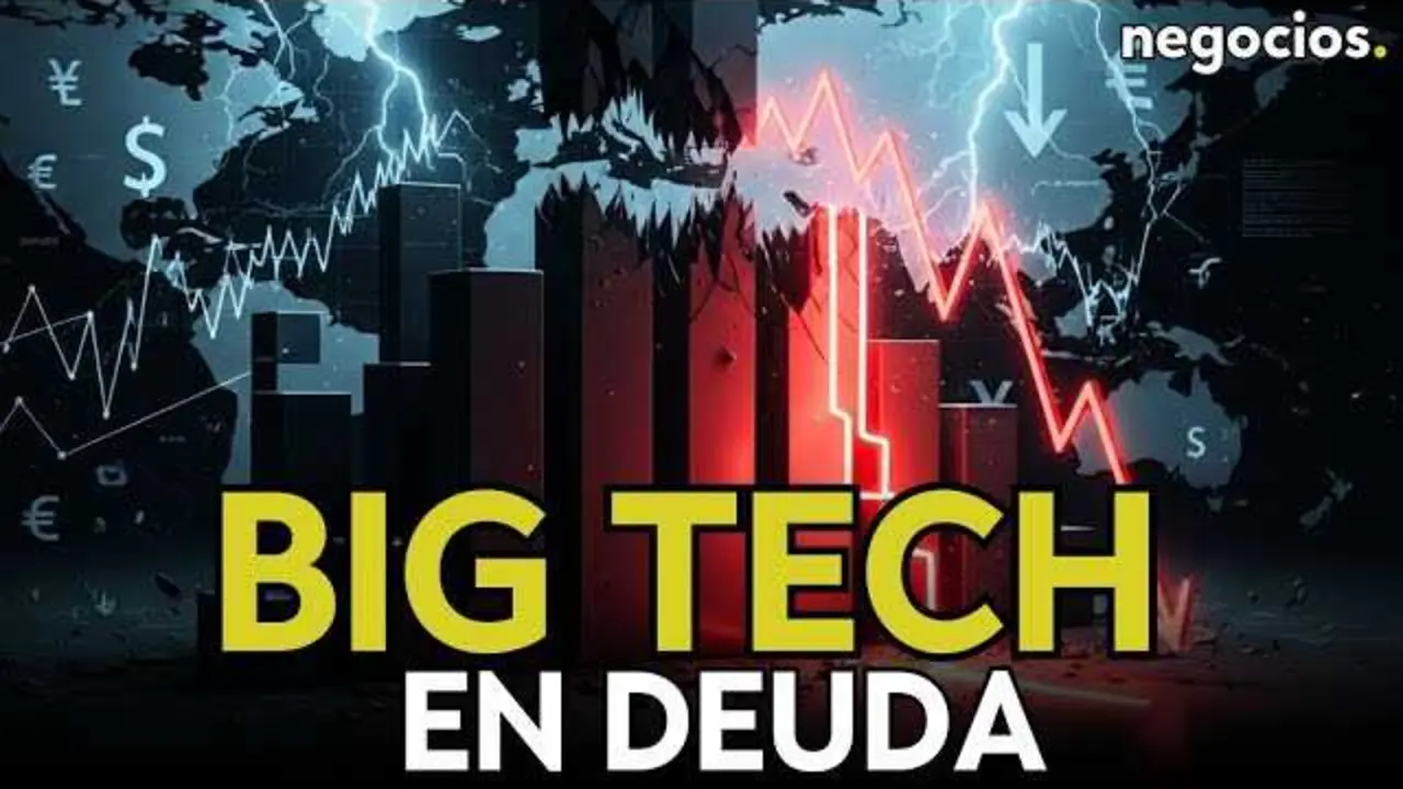 Gráfico ilustrativo que muestra la tendencia al alza en la emisión de deuda de grandes empresas tecnológicas como Microsoft y Amazon, con iconos de inteligencia artificial y centros de datos al fondo.<br>                        <br>                        <br>                        <br>                      