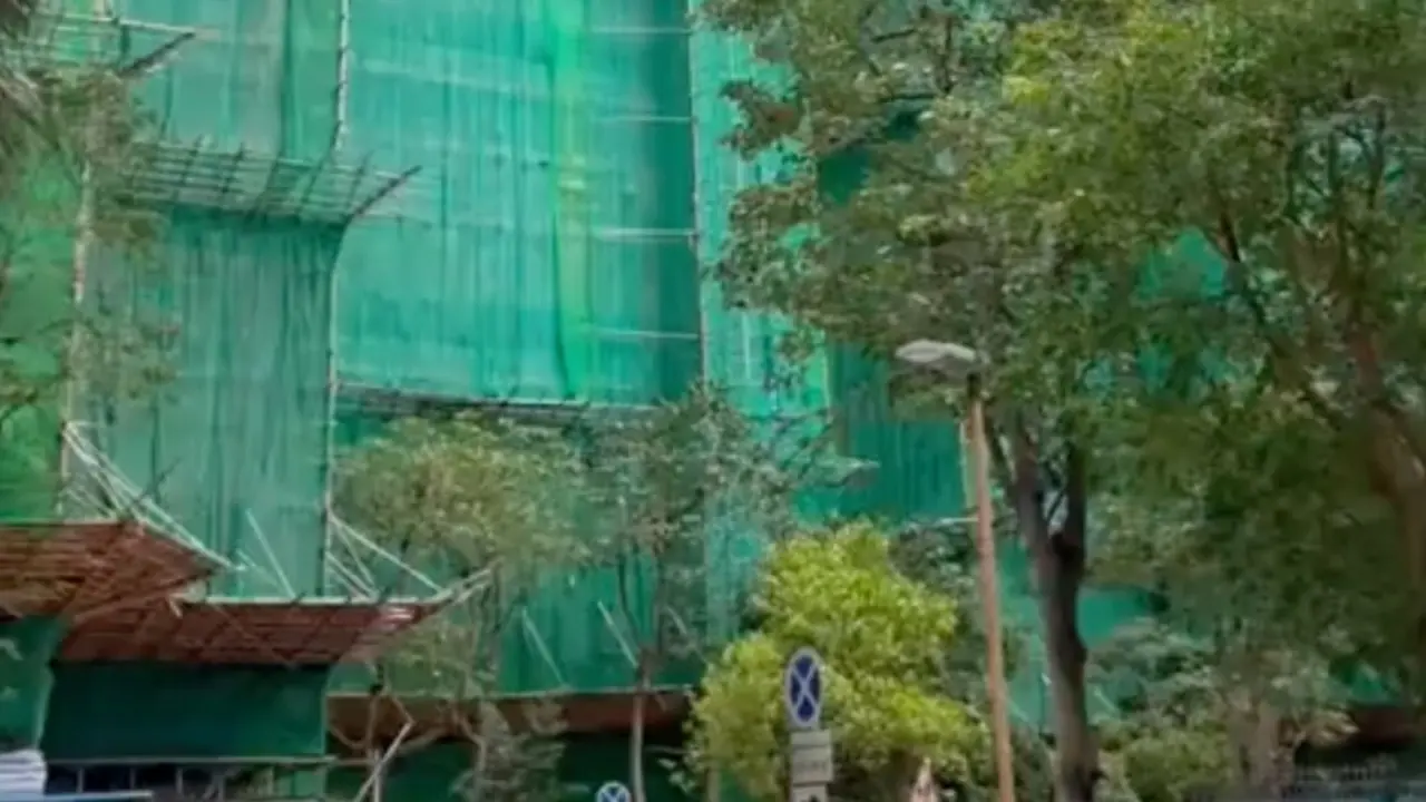 Torres residenciales de gran altura en Hong Kong antes del incendio infernal.