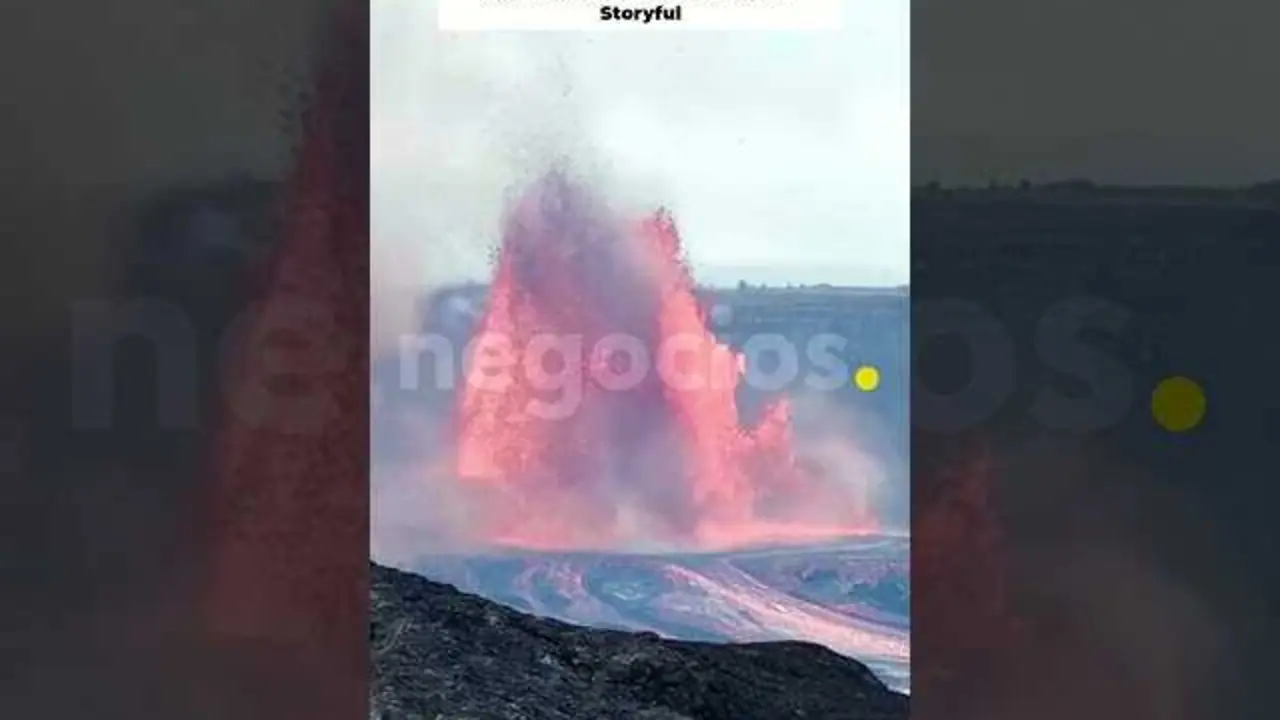 Imagen que muestra la formación del impresionante 'volnado' de lava generado por el volcán Kilauea en Hawái, donde columnas de fuego giran en un espectáculo natural.<br>                        <br>                        <br>                        <br>                      