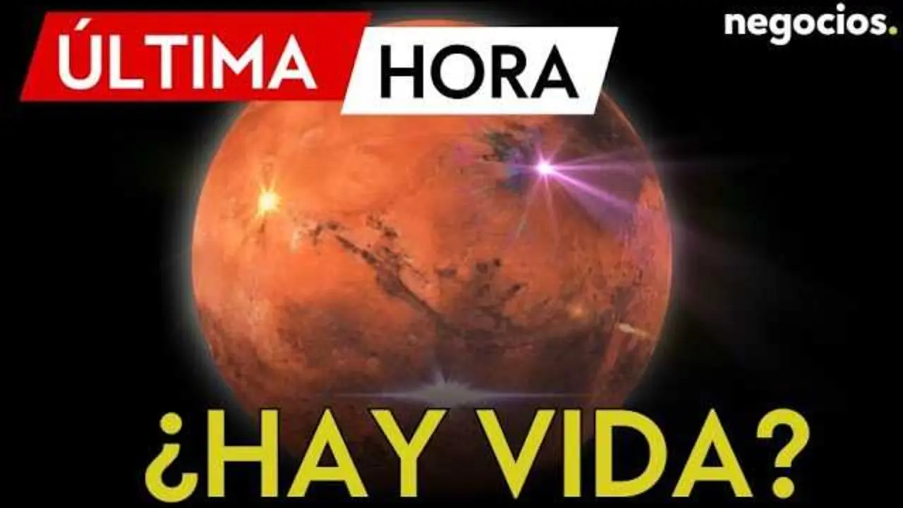 Captura del vídeo de Negocios TV mostrando una tormenta de polvo en Marte, donde se detectaron los 'mini rayos'.<br>                        <br>                        <br>                        <br>                      