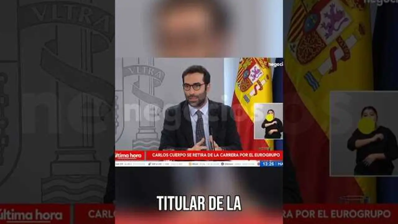 Carlos Cuerpo en conferencia, representante clave de la economía española y figura central en la renuncia a la candidatura para la presidencia del Eurogrupo.<br>                        <br>                        <br>                        <br>                      