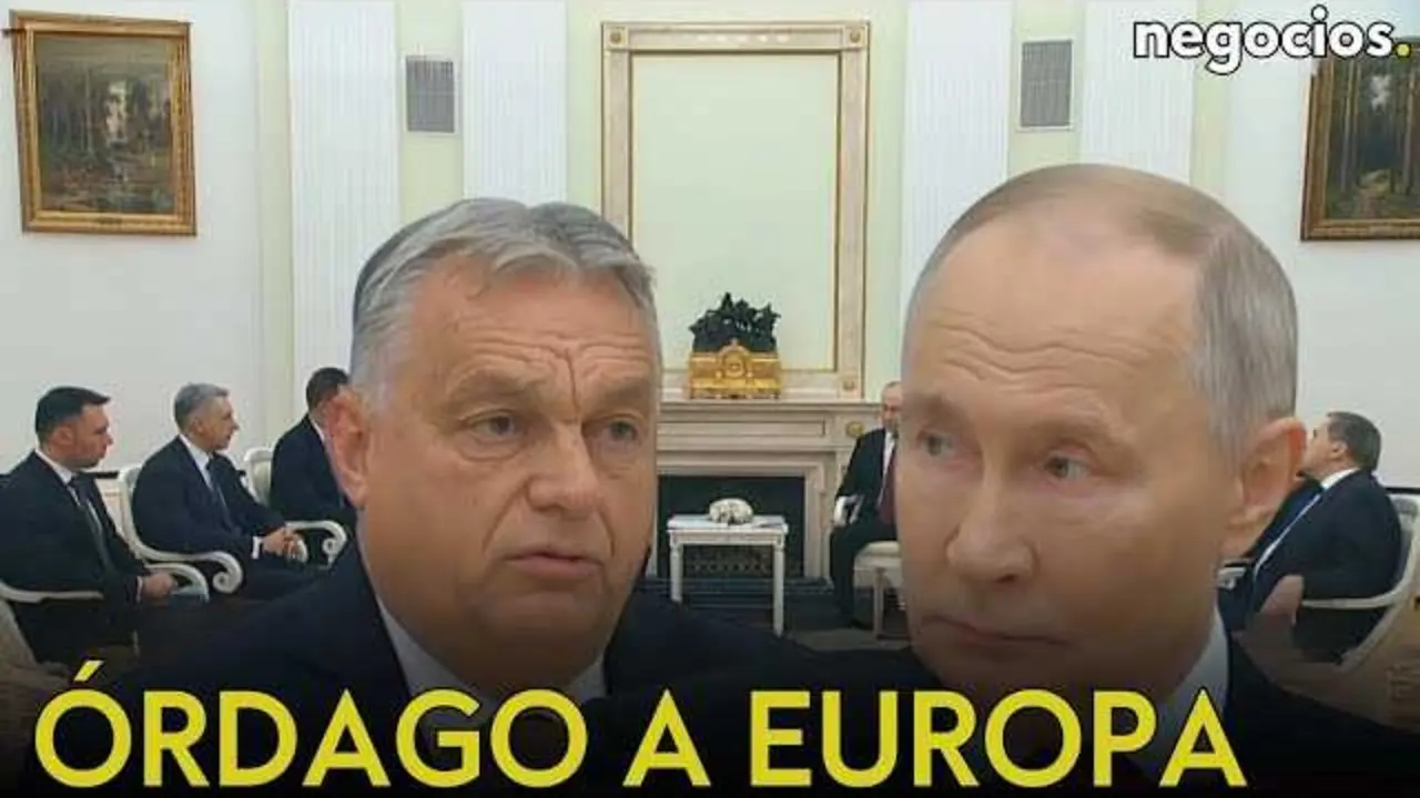 Viktor Orbán y Vladímir Putin durante su reunión en Moscú, fortaleciendo su alianza energética y política.<br>                        <br>                        <br>                        <br>                      