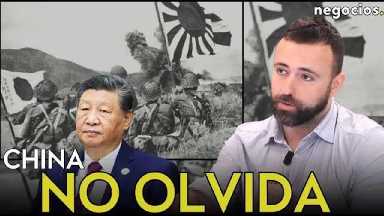 Captura del vídeo de Negocios TV donde Jasiel Paris analiza la rivalidad entre China y Japón sobre Taiwán<br>                        <br>                        <br>                        <br>                      