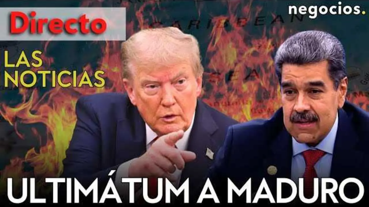 Donald Trump en rueda de prensa tras la llamada con Nicolás Maduro, junto a gráficos que ilustran la postura de la OTAN frente a Rusia.<br>                        <br>                        <br>                        <br>                      