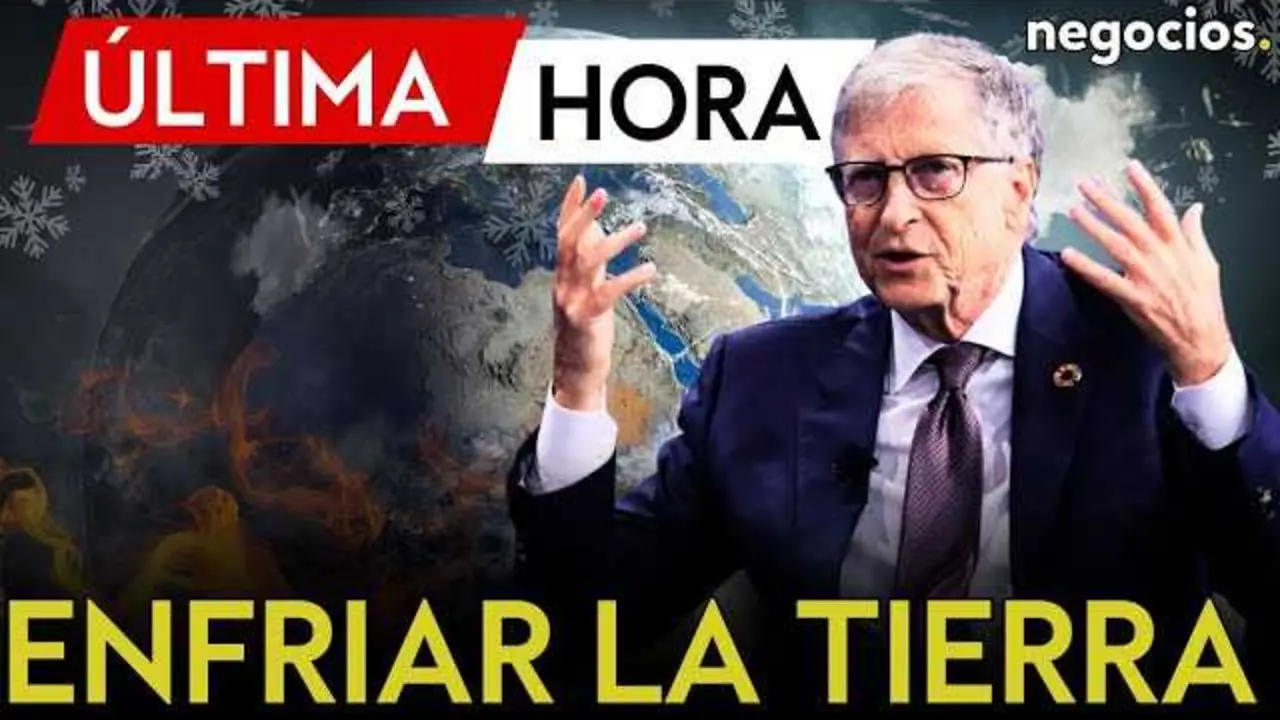 Bill Gates en entrevista, con imágenes alusivas a la dispersión de aerosoles en la atmósfera para la geoingeniería solar<br>                        <br>                        <br>                        <br>                      