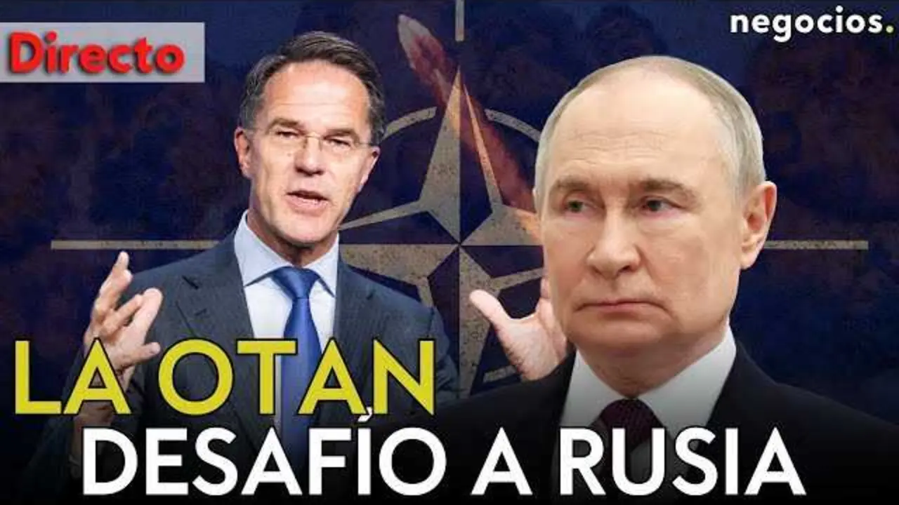 Mark Rutte en conferencia de prensa en Bruselas, analizando la postura de la OTAN ante el desafío ruso<br>                        <br>                        <br>                        <br>                      