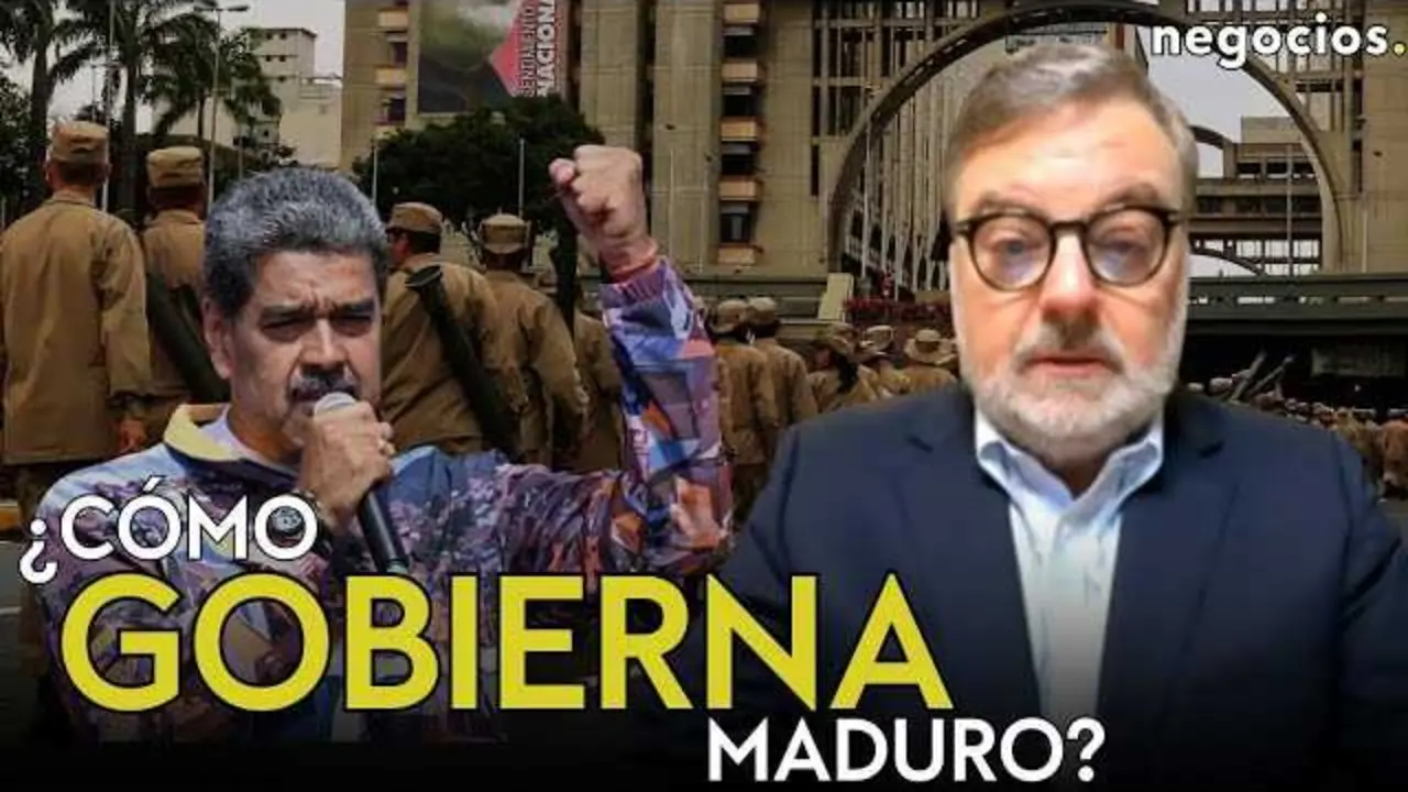 Fotografía oficial del video de Negocios TV en la que se analiza el sistema de control y represión en Venezuela bajo Nicolás Maduro.<br>                        <br>                        <br>                        <br>                      