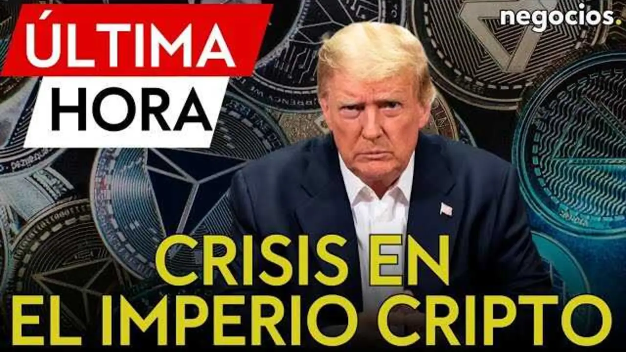 Gráfica que muestra la caída abrupta del valor bursátil de una empresa de Bitcoin relacionada con la familia Trump<br>                        <br>                        <br>                        <br>                      