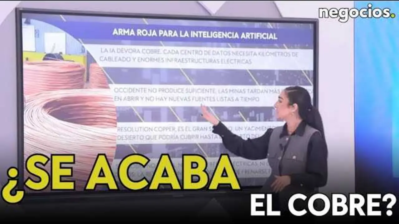Gráfico ilustrativo mostrando el aumento de los precios del cobre frente a la creciente demanda por tecnologías de inteligencia artificial.<br>                        <br>                        <br>                        <br>                      