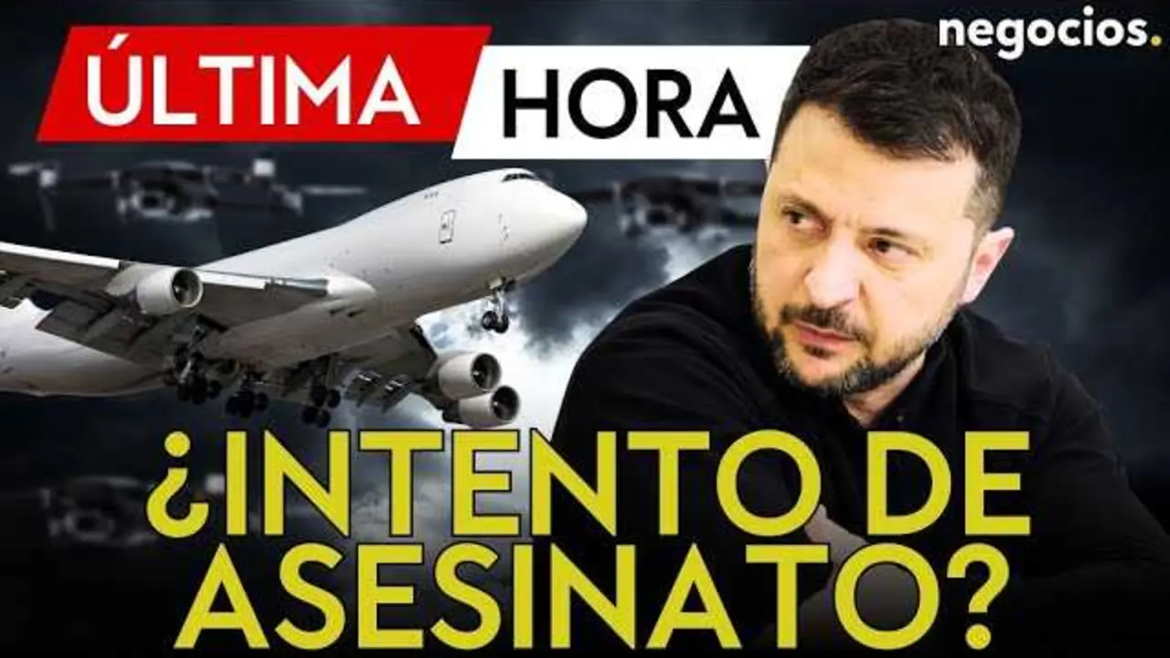 Fotografía del aeropuerto de Dublín con un drone en vuelo, representando la amenaza aérea enfrentada durante el incidente con el avión de Zelensky.<br>                        <br>                        <br>                        <br>                      