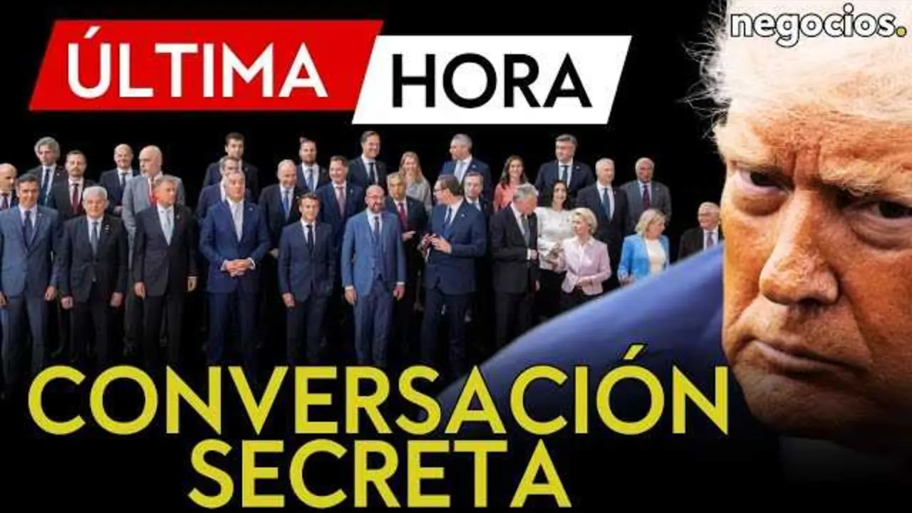 Captura de pantalla del vídeo con Trump y líderes europeos, reflejando la tensión geopolítica tras la filtración<br>                        <br>                        <br>                        <br>                      