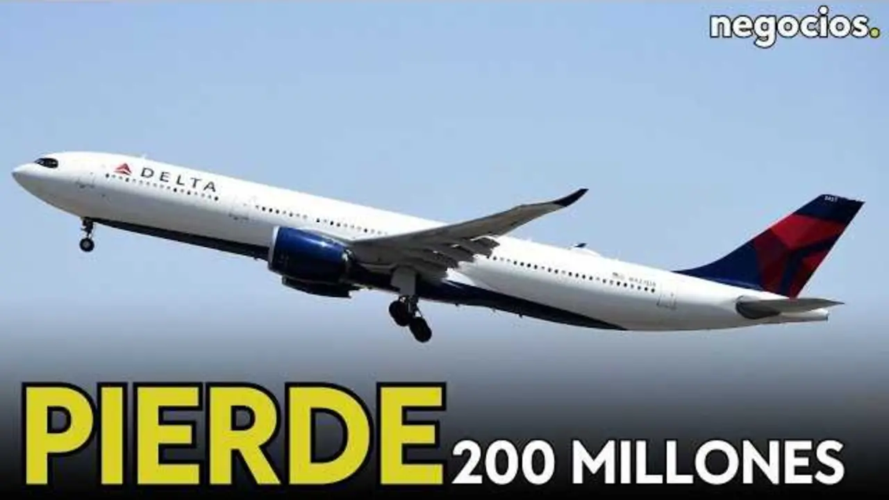 Imagen del Airbus A320 y logo de Delta Airlines representando la crisis en la aviación.<br>                        <br>                        <br>                        <br>                      