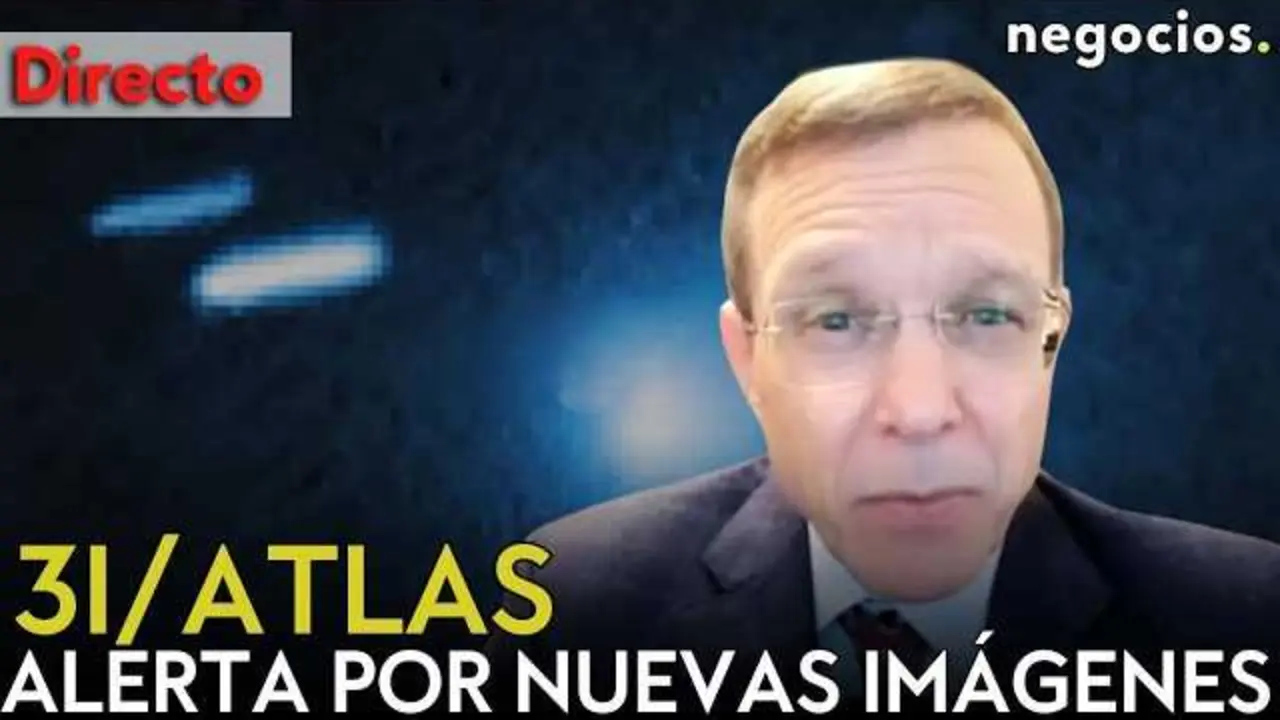 Imagen del objeto interestelar 3I/ATLAS captada por la nave Juice de la ESA mostrando una nube brillante de gas y polvo con colas en direcciones opuestas.<br>                        <br>                        <br>                        <br>                      