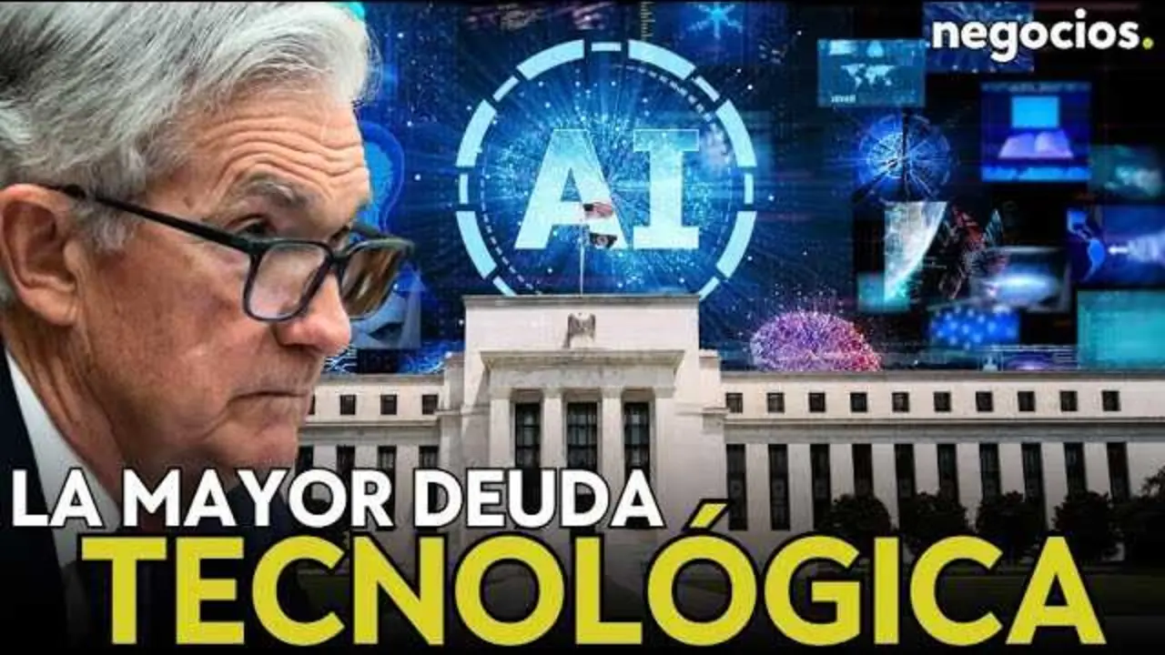 Gráfica de Wall Street y tecnología digital representando la interacción entre finanzas y la inteligencia artificial.<br>                        <br>                        <br>                        <br>                      