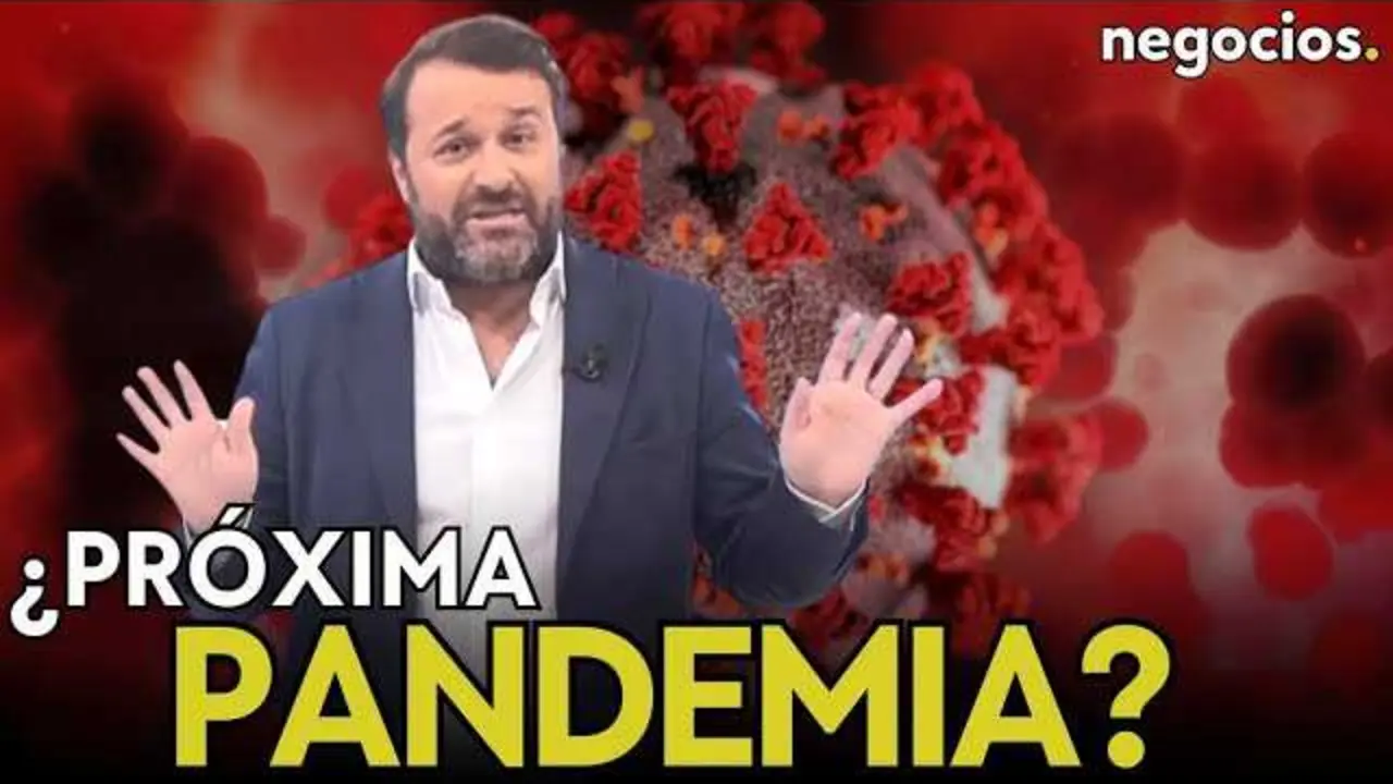 Imagen que muestra una representación gráfica del virus de la gripe aviar H5 superpuesta sobre aves y vacas, ilustrando la transmisión entre especies.<br>                        <br>                        <br>                        <br>                      