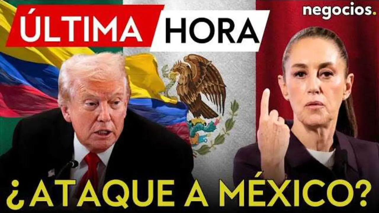 Donald Trump durante entrevista, con fondo que sugiere tensión geopolítica en América Latina<br>                        <br>                        <br>                        <br>                      