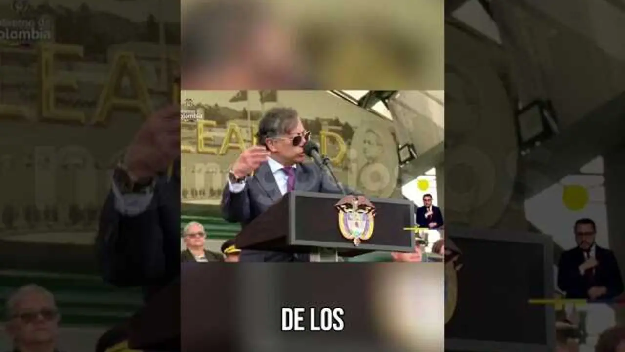 Imagen del presidente Gustavo Petro durante su discurso en el que rechaza las amenazas contra Colombia.<br>                        <br>                        <br>                        <br>                      