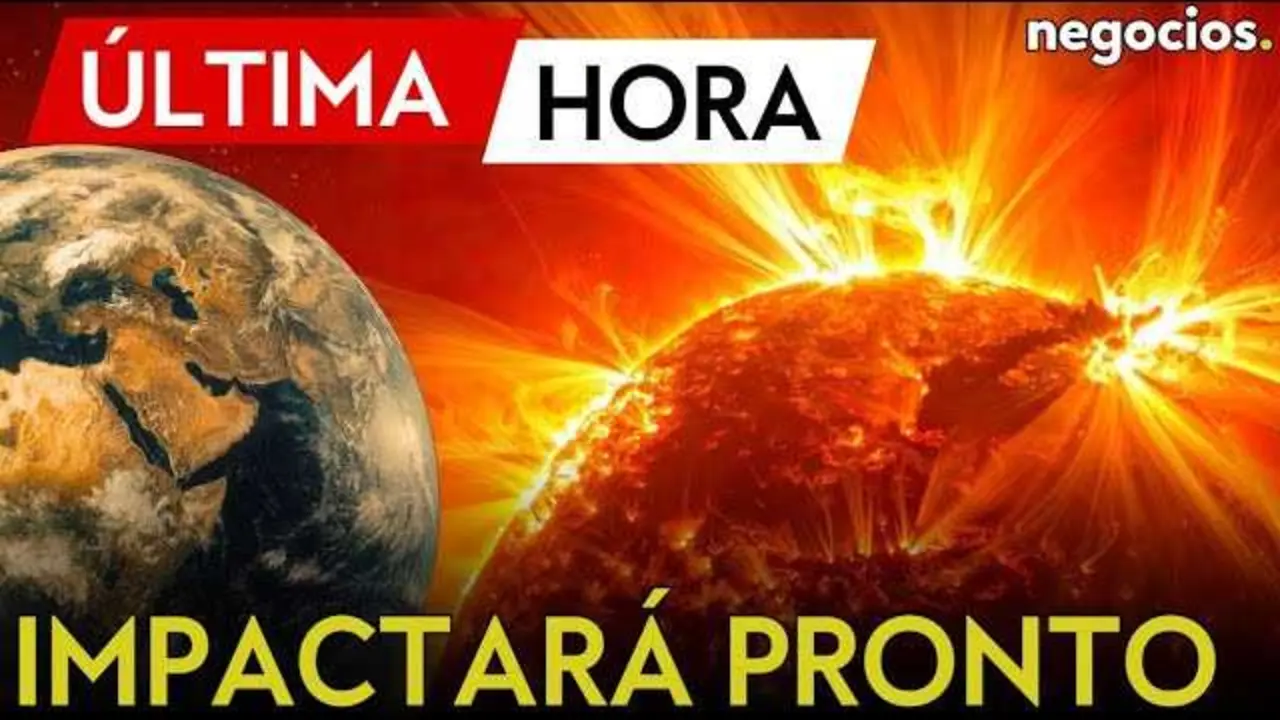 Imagen satelital que muestra la actividad solar relacionada con la erupción que impactará la Tierra próximamente.<br>                        <br>                        <br>                        <br>                      