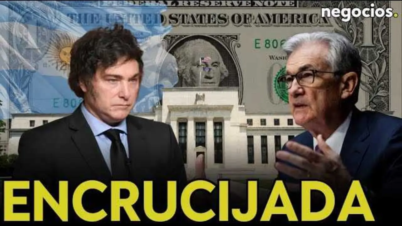 Thumbnail del vídeo que muestra el logo de Negocios TV junto a gráficos financieros, ilustrando el impacto de la Fed en la economía argentina.<br>                        <br>                        <br>                        <br>                      