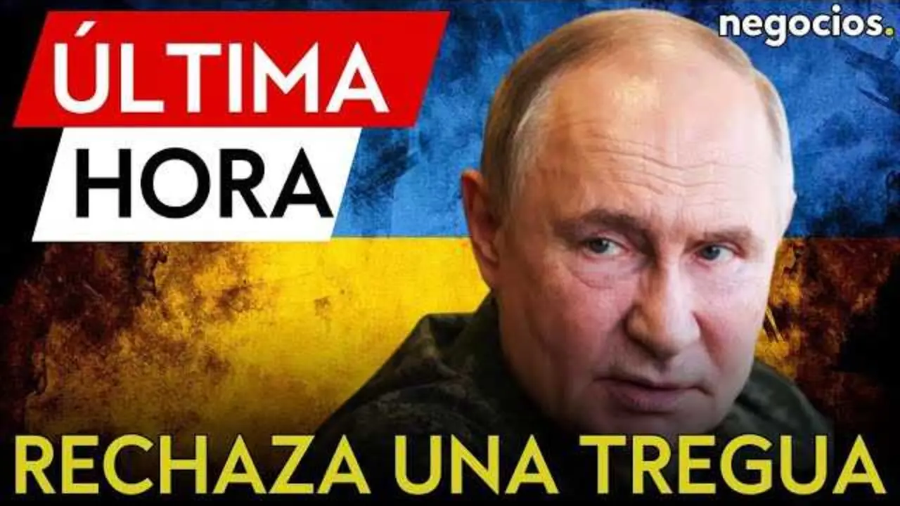 Captura del vídeo de Negocios TV que informa sobre la negativa de Rusia a la tregua energética en Ucrania y su demanda de elecciones inmediatas.<br>                        <br>                        <br>                        <br>                      