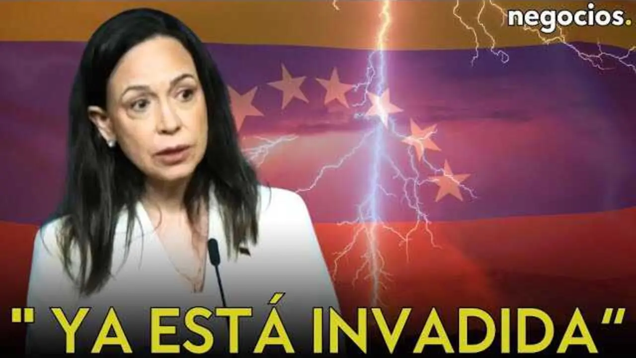 Retrato de María Corina Machado durante su intervención en Oslo, con fondo neutro y expresión seria.<br>                        <br>                        <br>                        <br>                      