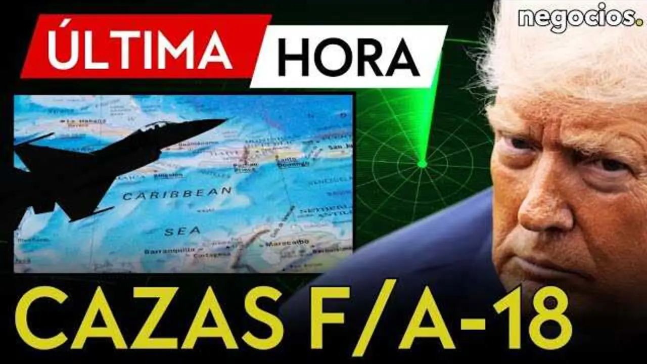 Imagen satelital de aviones estadounidenses F/A-18 y EA-18G Growler en despliegue a&eacute;reo en la regi&oacute;n del Caribe, cerca de la costa venezolana.<br>                        <br>                        <br>                        <br>                      