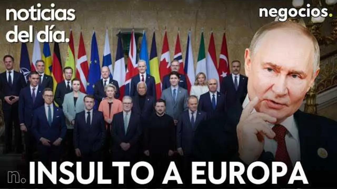 Captura del v&iacute;deo con Vladimir Putin en primer plano, acompa&ntilde;ado de im&aacute;genes alusivas a Venezuela y l&iacute;deres europeos.<br>                        <br>                        <br>                        <br>                      