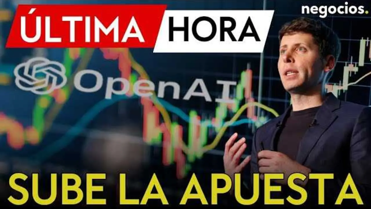 Captura del v&iacute;deo de Negocios TV que anuncia la megarronda de financiaci&oacute;n de OpenAI con una valoraci&oacute;n de 750.000 millones de d&oacute;lares.<br>                        <br>                        <br>                        <br>                      