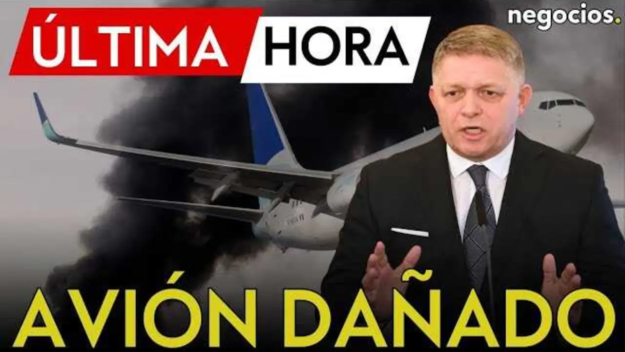 Fotograf&iacute;a del avi&oacute;n oficial del primer ministro Robert Fico en el aeropuerto de Bruselas, afectado tras un choque con un veh&iacute;culo de servicio<br>                        <br>                        <br>                        <br>                      