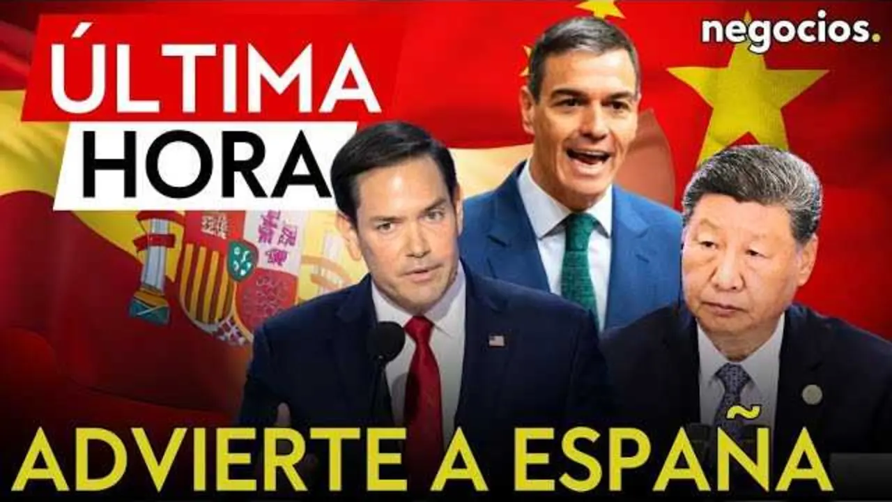 Marco Rubio durante su intervenci&oacute;n, s&iacute;mbolo de la presi&oacute;n de EEUU a Espa&ntilde;a en materia de defensa y pol&iacute;tica exterior.<br>                        <br>                        <br>                        <br>                      