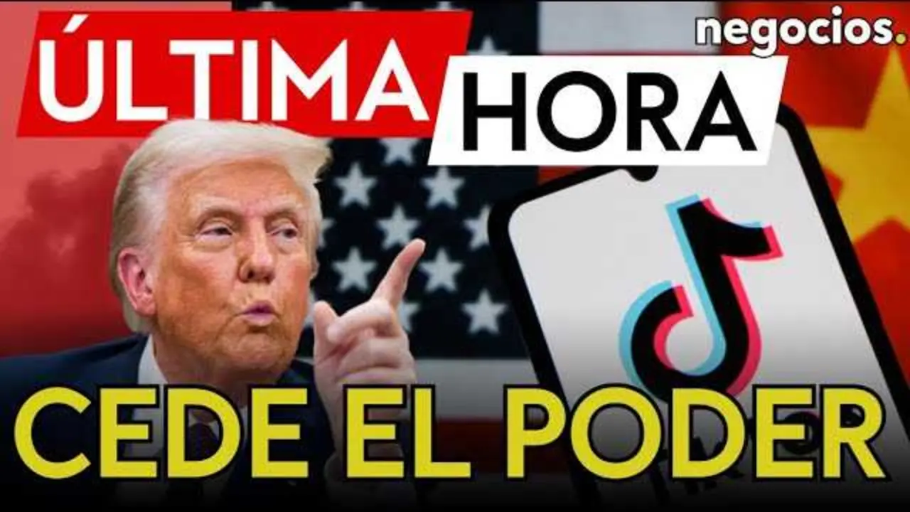 Captura del v&iacute;deo oficial de Negocios TV mostrando el logo de TikTok y los l&iacute;deres involucrados en la compra.<br>                        <br>                        <br>                        <br>                      