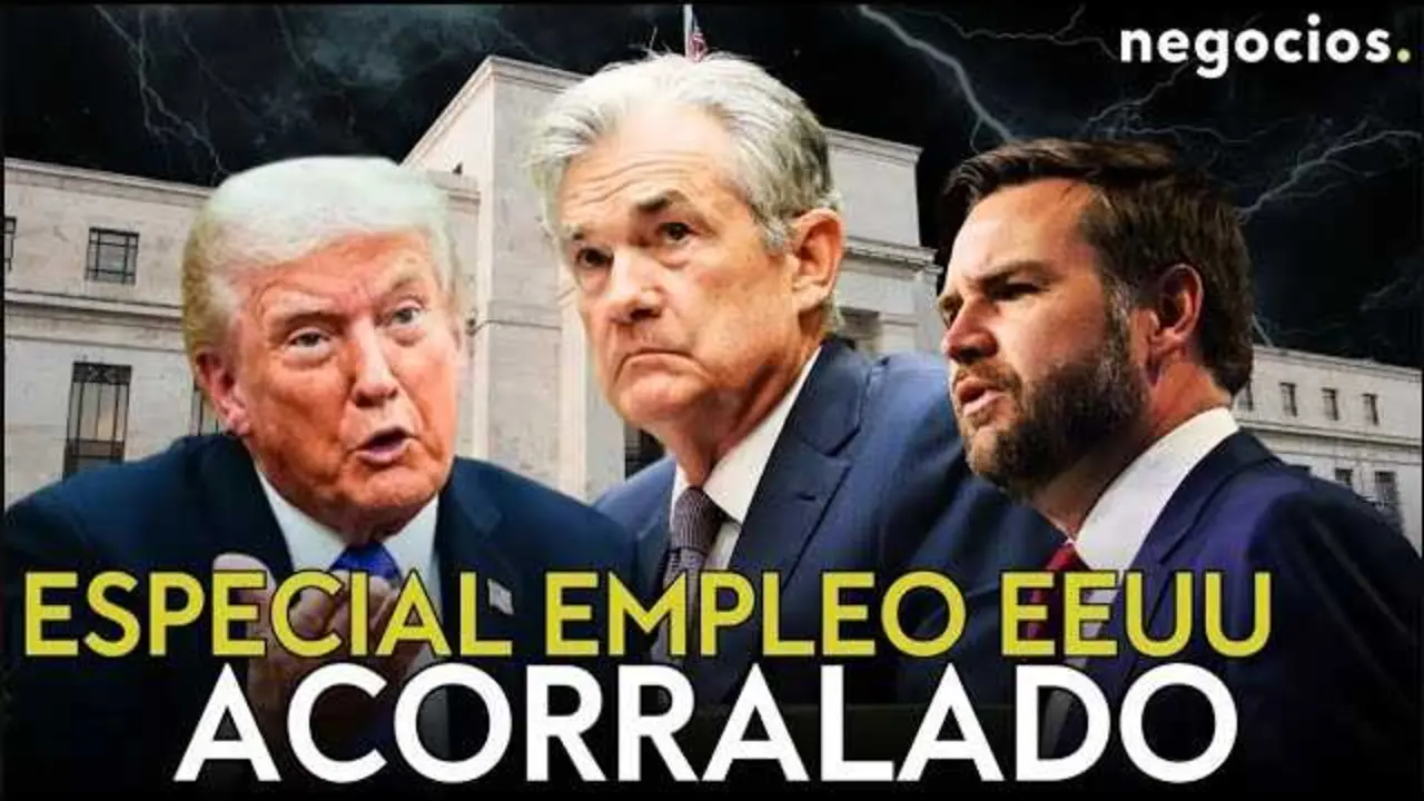 Gr&aacute;fico que muestra la tasa de desempleo en Estados Unidos y la reacci&oacute;n de los mercados financieros al alza del 4,6%.<br>                        <br>                        <br>                        <br>                      