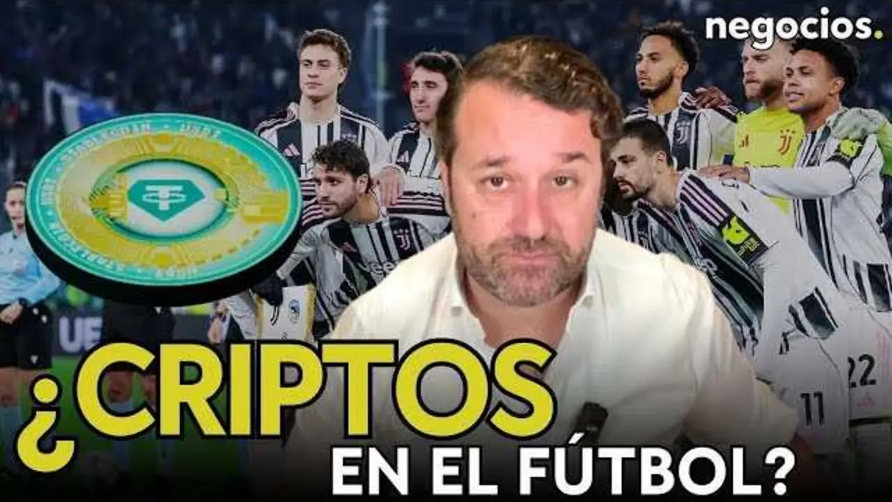 Imagen oficial de la Juventus usada en la miniatura del v&iacute;deo de Negocios TV sobre la oferta de Tether.<br>                        <br>                        <br>                        <br>                      