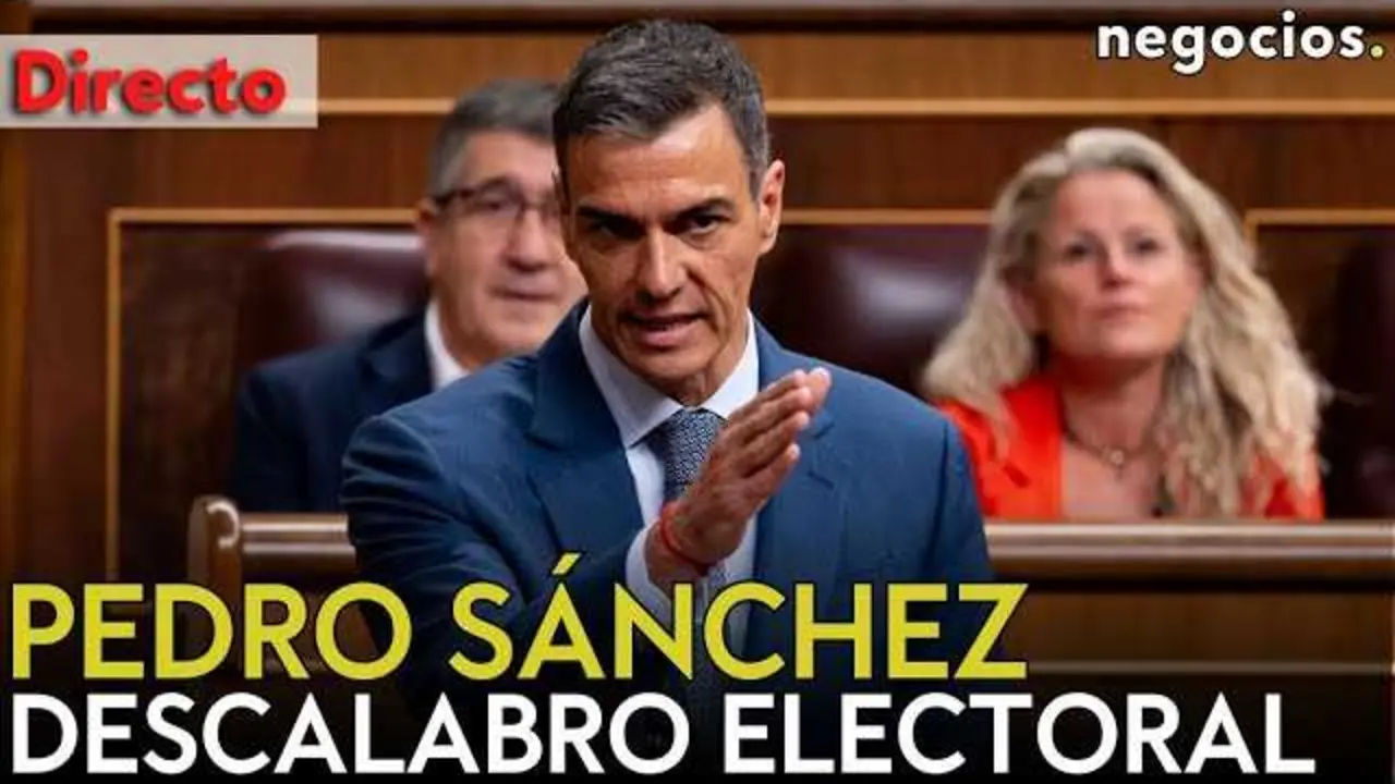 Pedro S&aacute;nchez durante su intervenci&oacute;n reaccionando al resultado electoral en Extremadura.<br>                        <br>                        <br>                        <br>                      