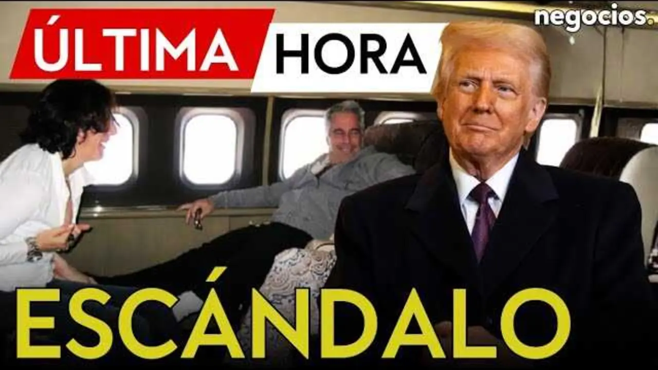 Fotograf&iacute;a del jet privado de Jeffrey Epstein con referencias a los vuelos vinculados a Donald Trump.<br>                        <br>                        <br>                        <br>                      