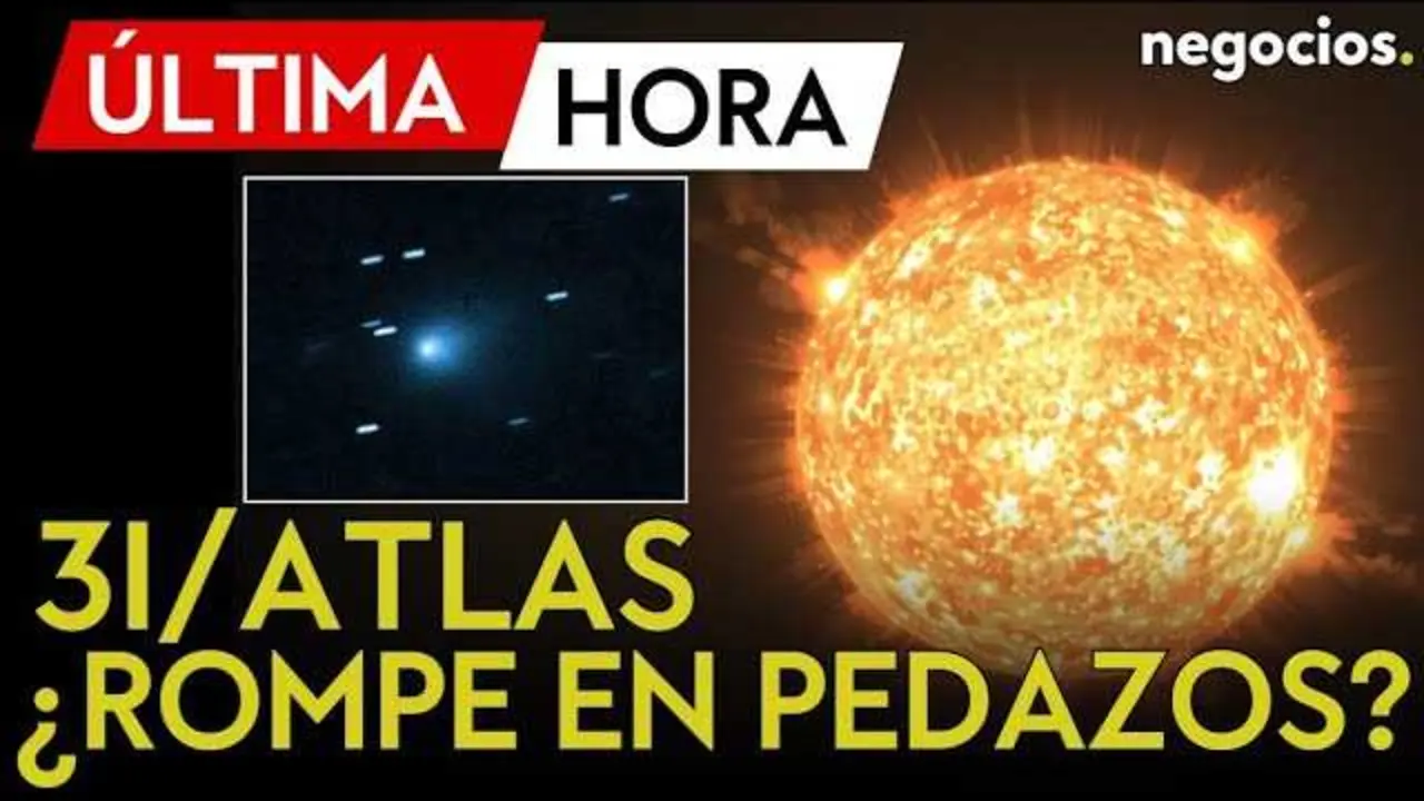 Imagen del cometa 3I/Atlas captado en su aproximaci&oacute;n al sistema solar, mostrando la cola cometaria con signos de inestabilidad t&eacute;rmica.<br>                        <br>                        <br>                        <br>                      
