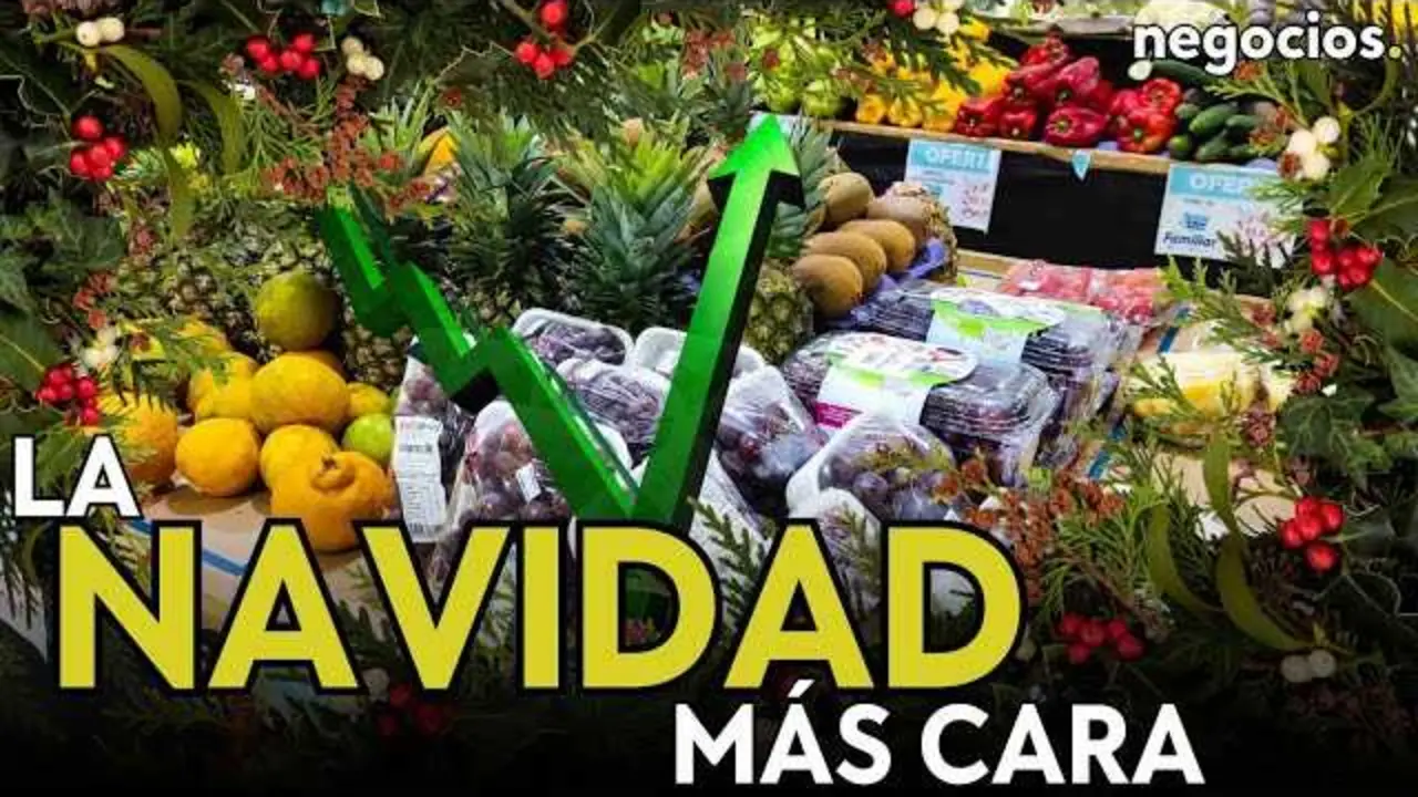 Imagen del v&iacute;deo en YouTube sobre el aumento de precios en la Navidad de 2025, mostrando productos t&iacute;picos navide&ntilde;os.<br>                        <br>                        <br>                        <br>                      