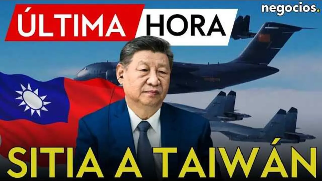 Foto satelital ilustrativa del estrecho de Taiw&aacute;n con movimientos militares chinos visibles en la zona.<br>                        <br>                        <br>                        <br>                      