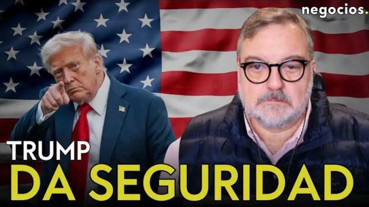 Fotograf&iacute;a de Donald Trump acompa&ntilde;ado de gr&aacute;ficos que ilustran zonas de inter&eacute;s geopol&iacute;tico como Groenlandia y puntos estrat&eacute;gicos para la seguridad mar&iacute;tima global.<br>                        <br>                        <br>                        <br>                      