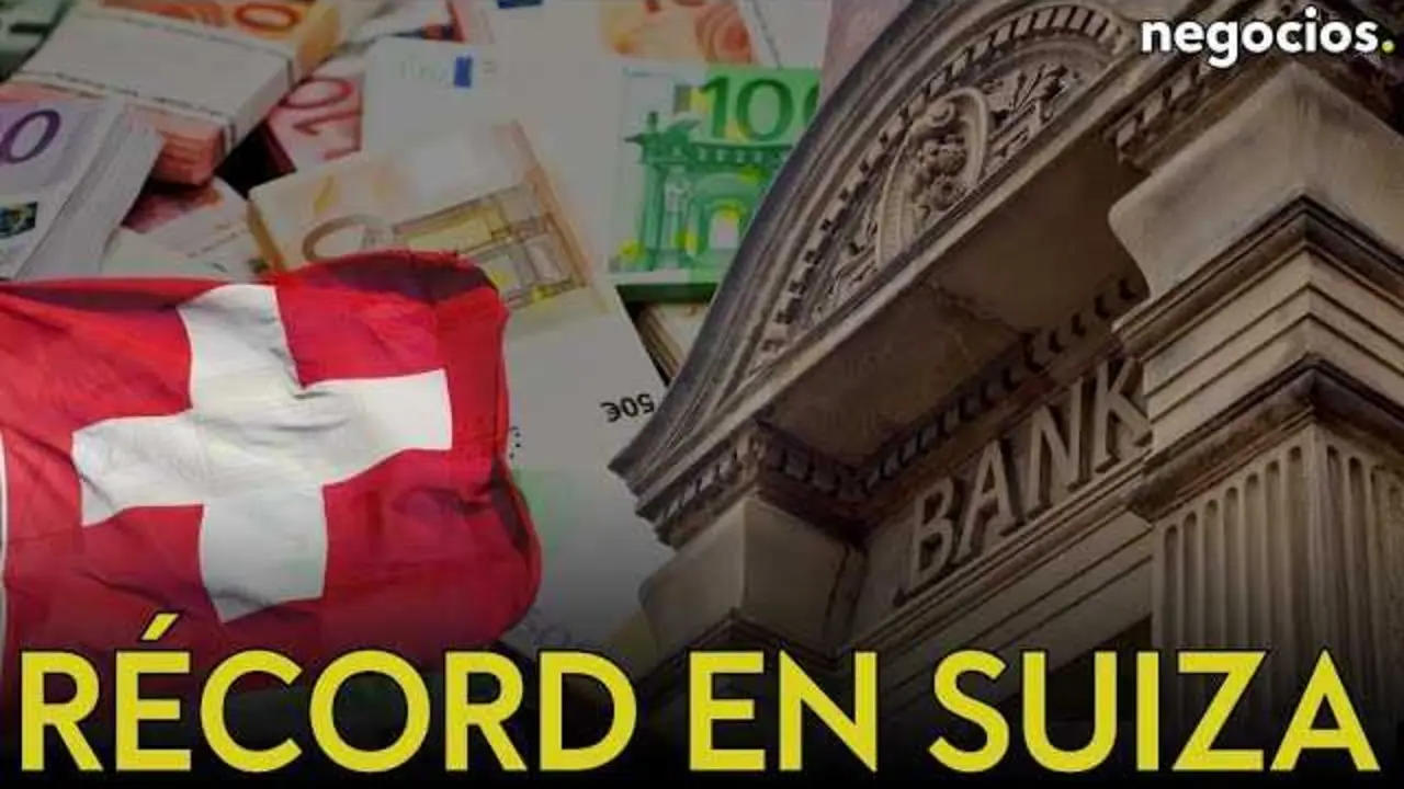 Vista del emblem&aacute;tico paisaje suizo con representaci&oacute;n gr&aacute;fica de flujos financieros hacia bancos privados desde Asia.<br>                        <br>                        <br>                        <br>                      