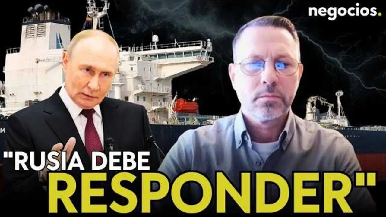 Imagen del buque interceptado por la Guardia Costera estadounidense cerca de Venezuela, ilustrando la tensi&oacute;n mar&iacute;tima entre Estados Unidos y Rusia.<br>                        <br>                        <br>                        <br>                      