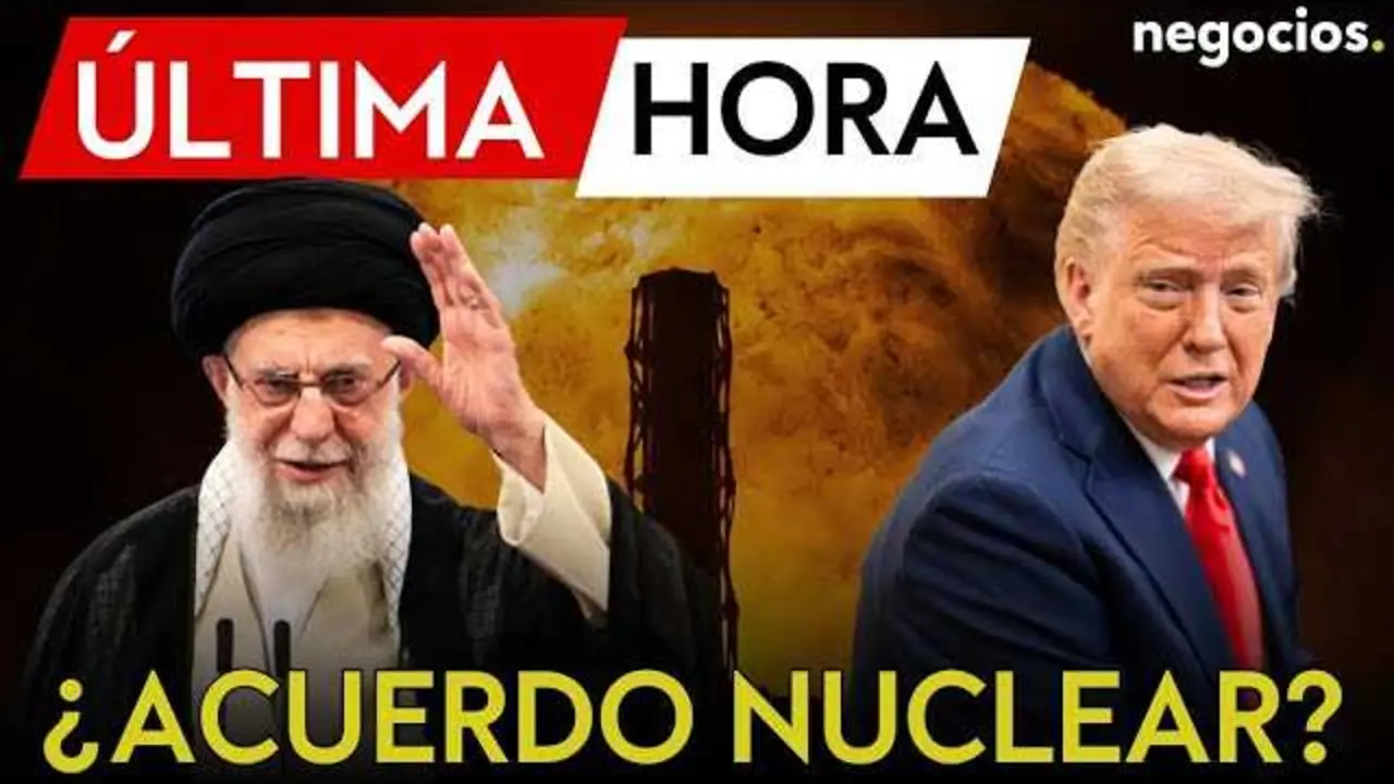 Thumbnail del v&iacute;deo con Donald Trump hablando durante un vuelo presidencial, con mapas de Ir&aacute;n y Estados Unidos en fondo.<br>                        <br>                        <br>                        <br>                      