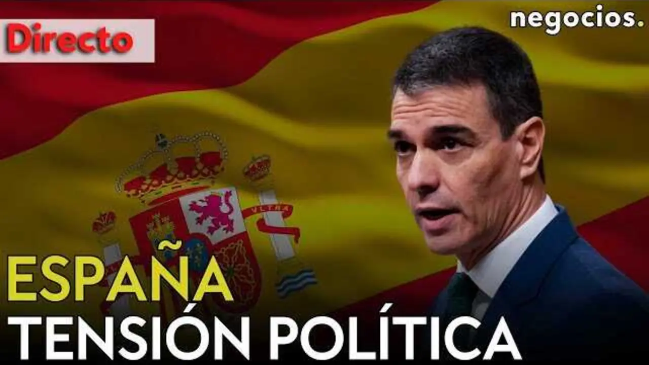 Imagen ilustrativa de Pedro S&aacute;nchez en rueda de prensa tras el Consejo de Ministros, con gr&aacute;ficos que apuntan a la tensi&oacute;n pol&iacute;tica en Espa&ntilde;a.<br>                        <br>                        <br>                        <br>                      