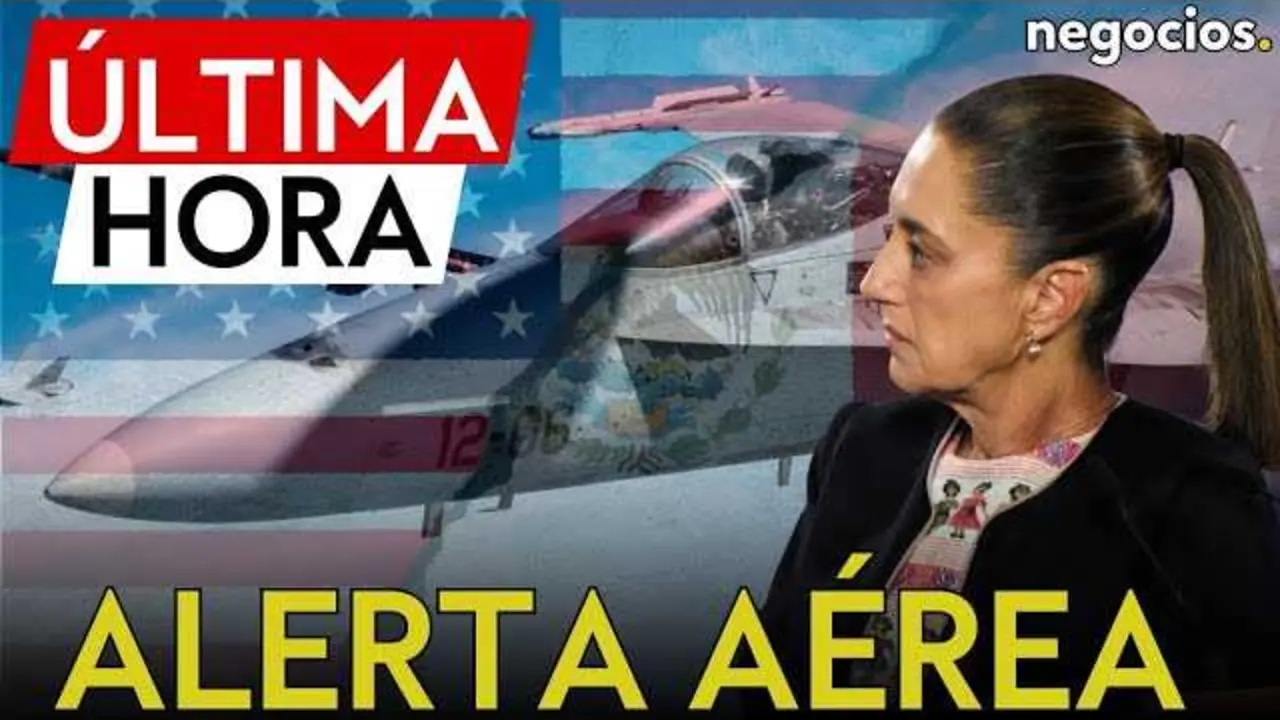 Avi&oacute;n militar de Estados Unidos aterrizando en pista a&eacute;rea mexicana, tema de la intervenci&oacute;n de Claudia Sheinbaum.<br>                        <br>                        <br>                        <br>                      