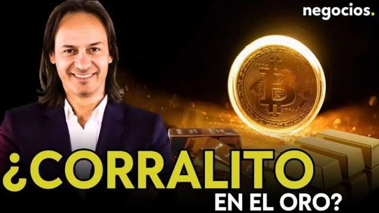 Gr&aacute;fico ilustrativo del precio del oro con una l&iacute;nea que indica resistencia en 5,120 d&oacute;lares y una representaci&oacute;n visual del logo de Bitcoin, en alusi&oacute;n al riesgo cu&aacute;ntico sobre las criptomonedas.<br>                        <br>                        <br>                        <br>                      