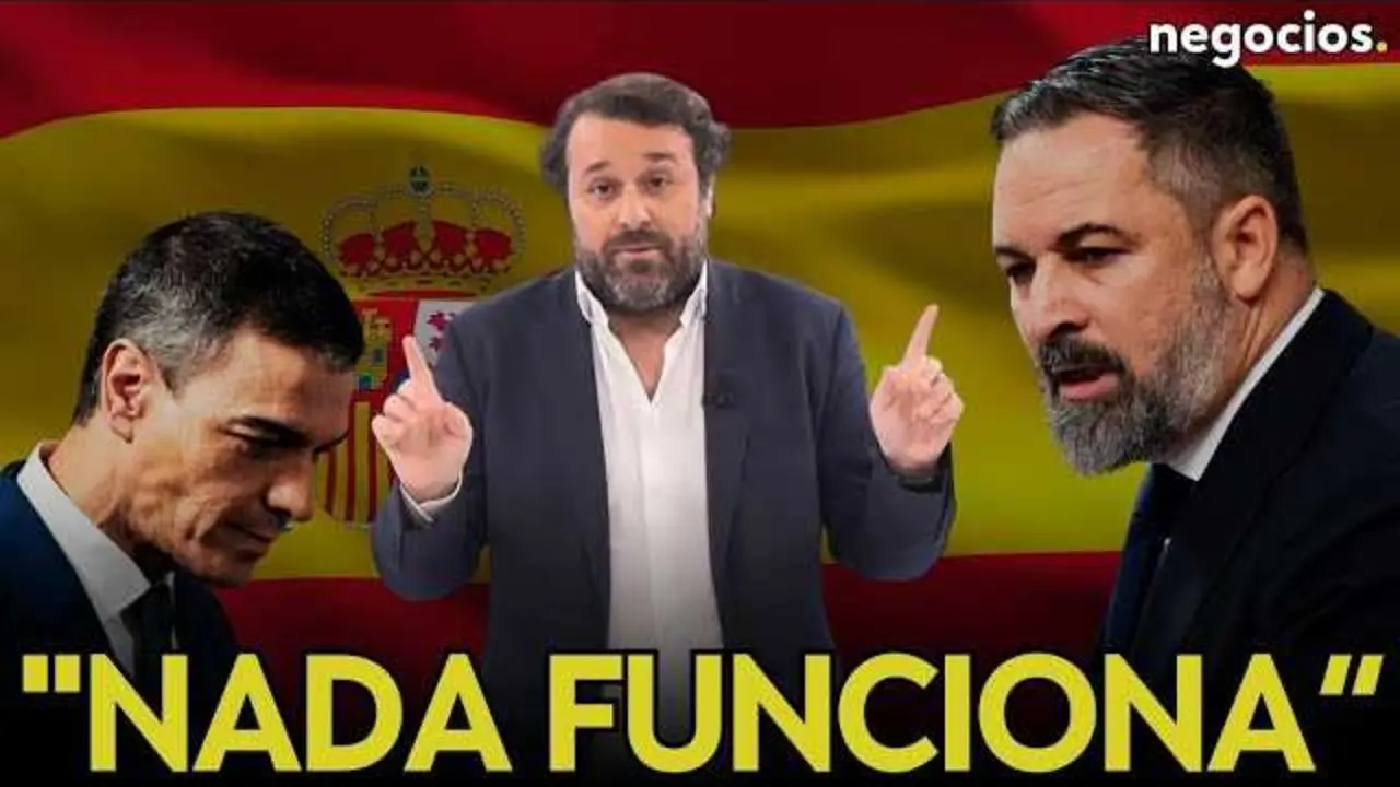 Santiago Abascal hablando en un acto p&uacute;blico, con fondo que sugiere debate pol&iacute;tico y social<br>                        <br>                        <br>                        <br>                      